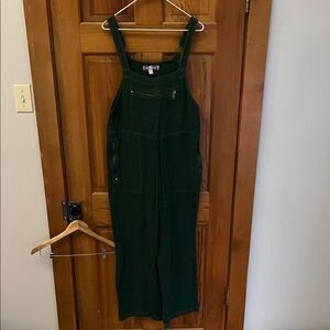 Women's Green Cotton Overalls